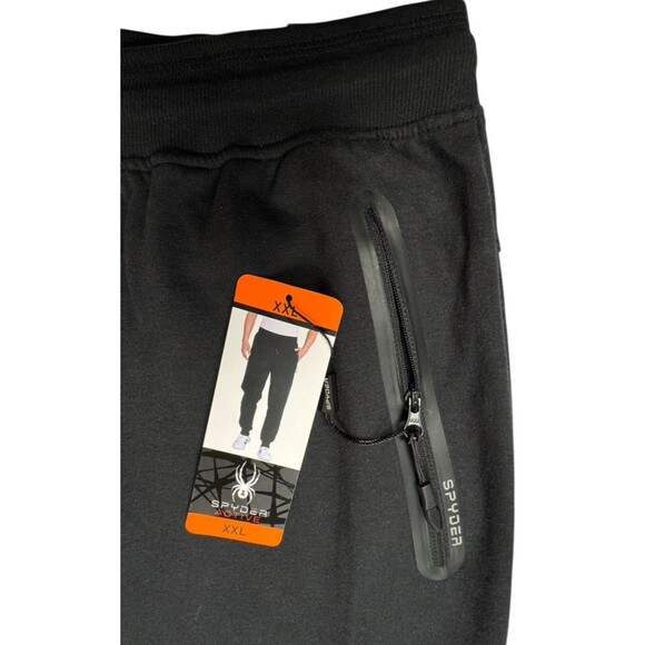 Spyder Mens XXL 2XL Black Jogger Sweatpant Tapered Active Reflective 1437826 New - Picture 3 of 9
